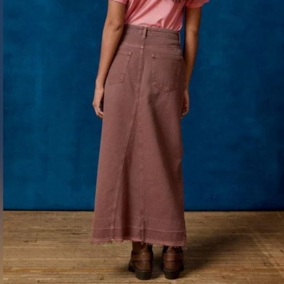 NWT Urban Outfitters BDG Western Brown Denim Maxi Skirt Size S - Picture 2 of 12